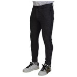 Dolce & Gabbana Gray Chevron Viscose Skinny Pants