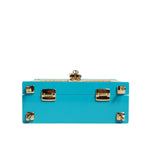 Dolce & Gabbana Turquoise Gold Acrylic Leather Miss Dolce Top Handle Bag
