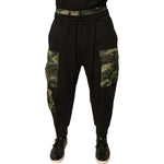 Dolce & Gabbana Black Camouflage Cotton Jogger Cargo Pants