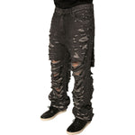Dolce & Gabbana Gray Tattered Cotton Straight Men Denim Jeans