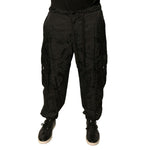 Dolce & Gabbana Black Crown Nylon Jogger Sweatpants Pants