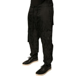 Dolce & Gabbana Black Crown Nylon Jogger Sweatpants Pants