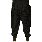 Dolce & Gabbana Black Crown Nylon Jogger Sweatpants Pants