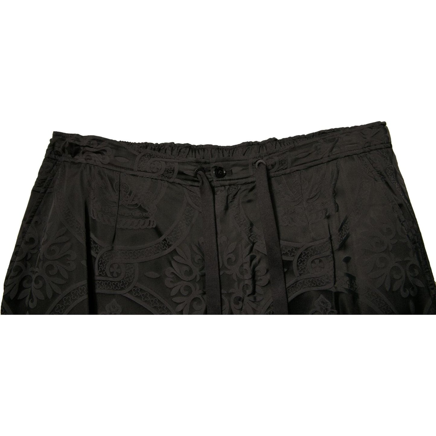 Dolce & Gabbana Black Crown Nylon Jogger Sweatpants Pants