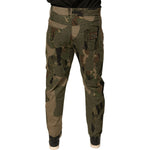 Dolce & Gabbana Multicolor Camouflage Cotton Pants