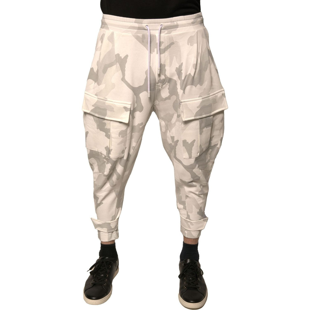 Dolce & Gabbana White Camouflage Cargo Jogger Pants