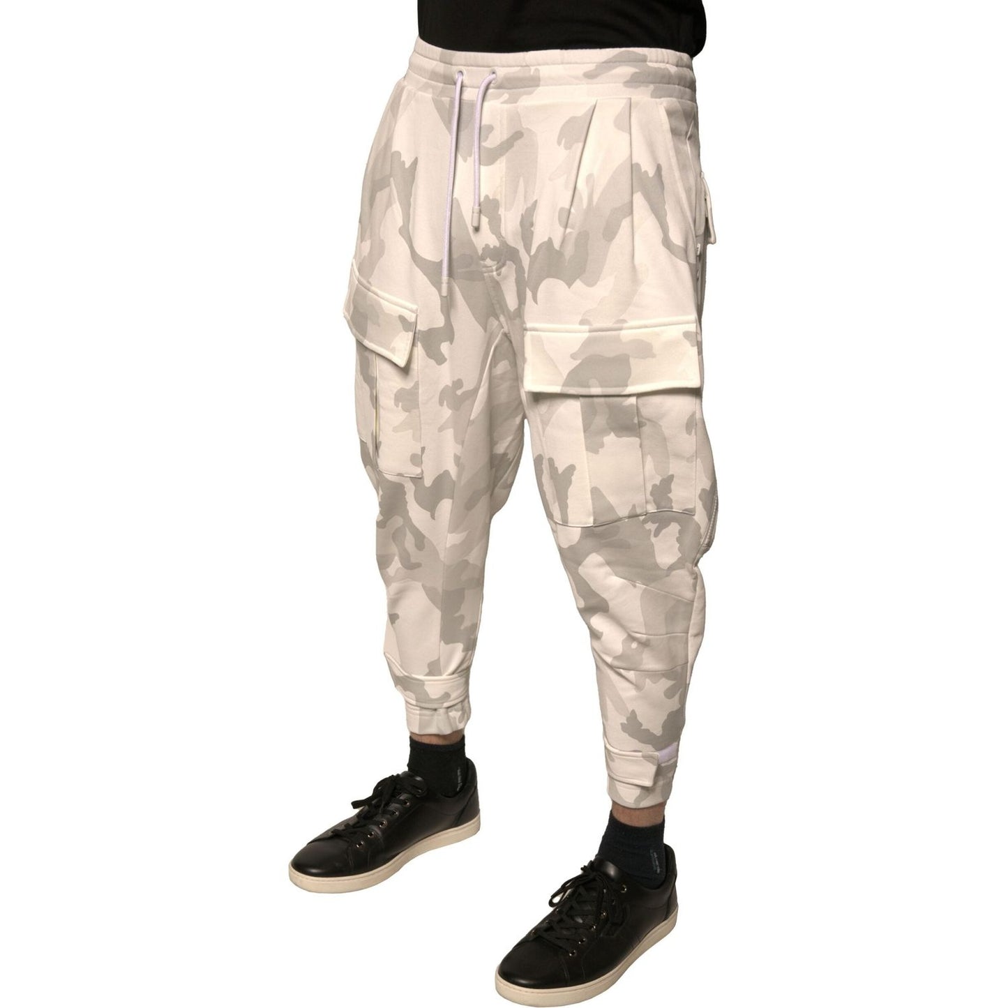 Dolce & Gabbana White Camouflage Cargo Jogger Pants