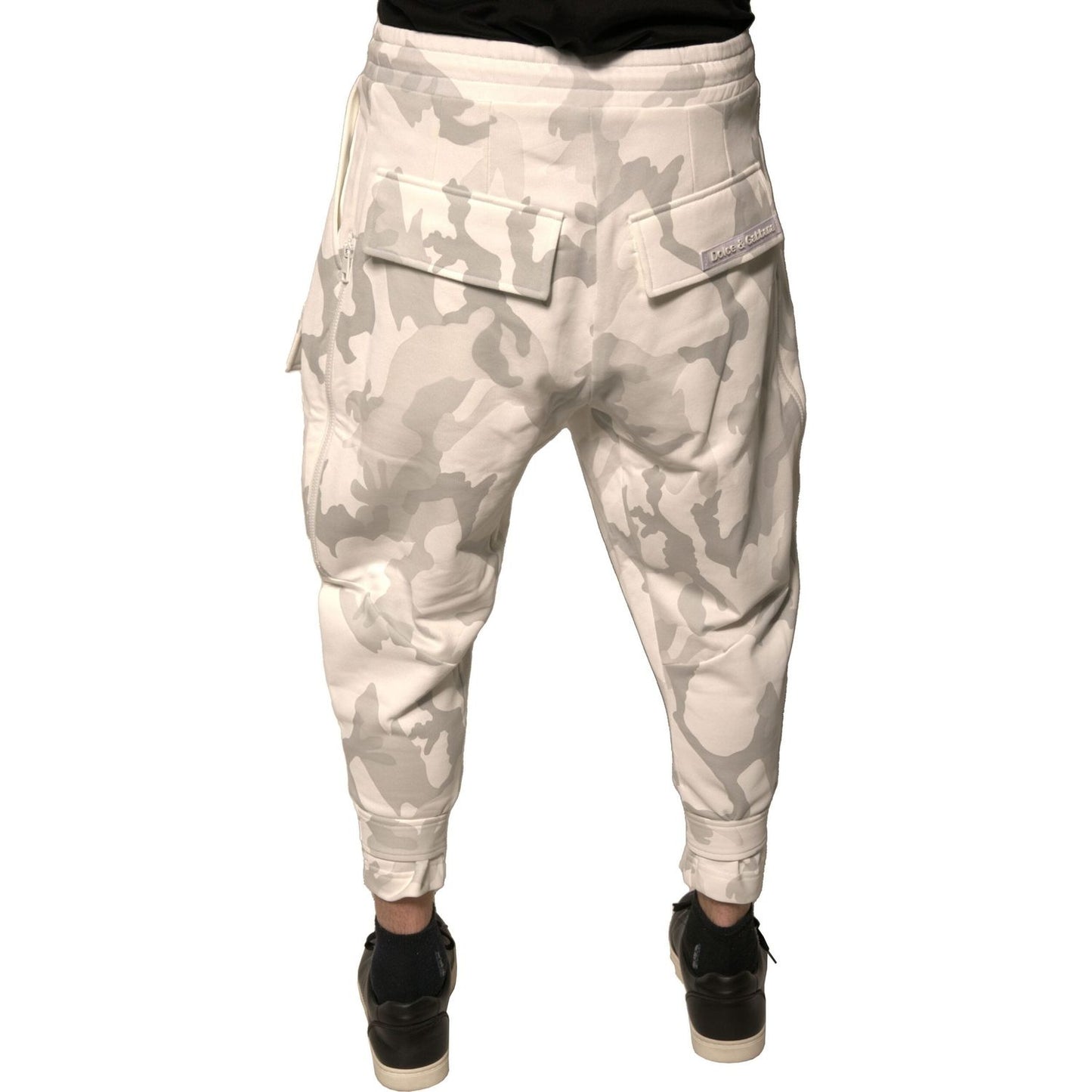 Dolce & Gabbana White Camouflage Cargo Jogger Pants
