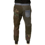 Dolce & Gabbana Blue Tattered Straight Cropped Denim Jeans