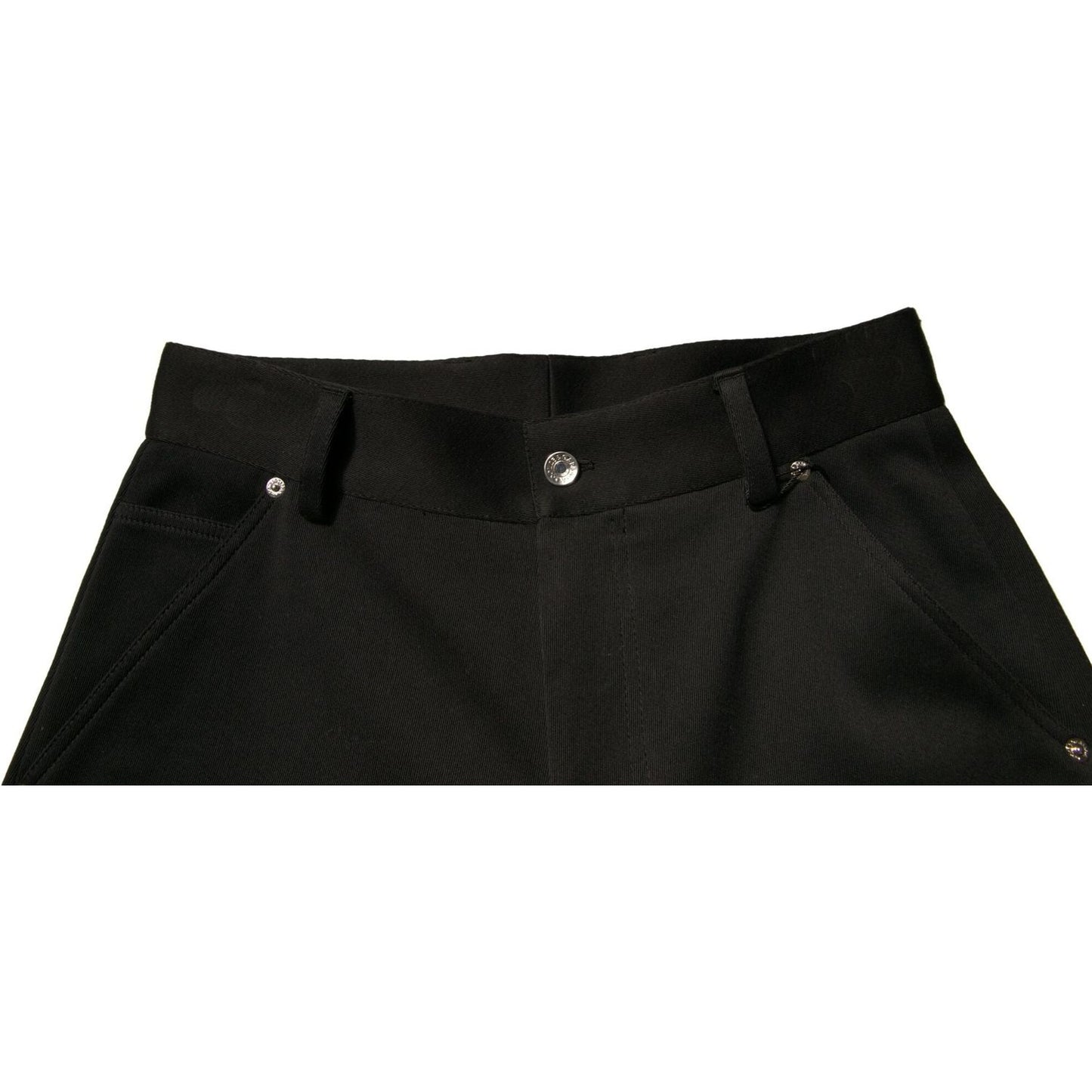Dolce & Gabbana Black Cotton Mid Waist Cropped Pants