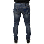 Dolce & Gabbana Blue DG Crown Logo Cotton Skinny Denim Jeans PAN75819-54