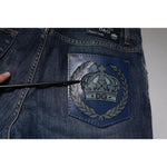 Dolce & Gabbana Blue DG Crown Logo Cotton Skinny Denim Jeans PAN75819-54