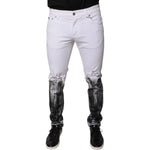 Dolce & Gabbana Black White Logo Cotton Skinny Denim Jeans