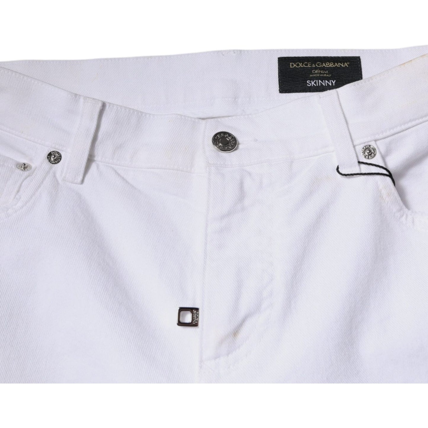 Dolce & Gabbana Black White Logo Cotton Skinny Denim Jeans