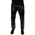 Dolce & Gabbana Black Color Splash Cotton Skinny Denim Jeans