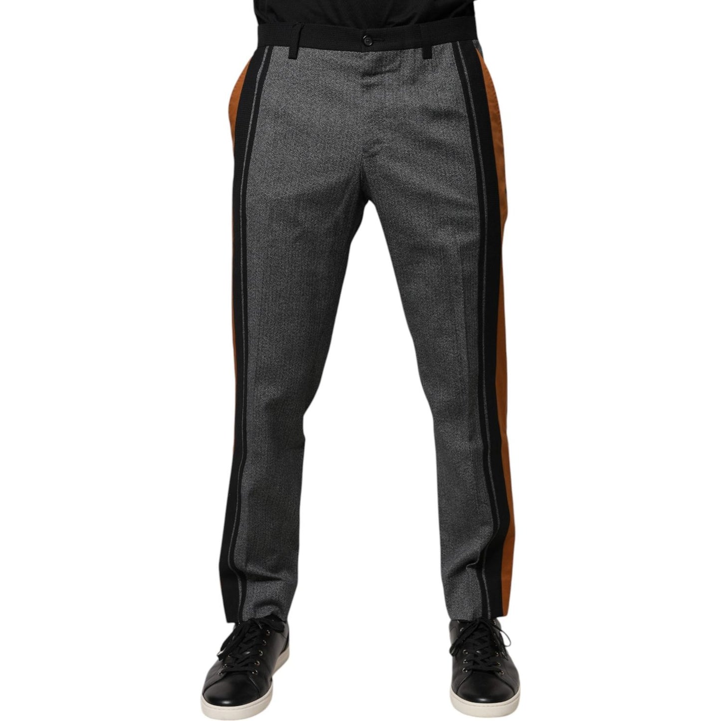 Dolce & Gabbana Multicolor Cotton Tapered Dress Formal Pants