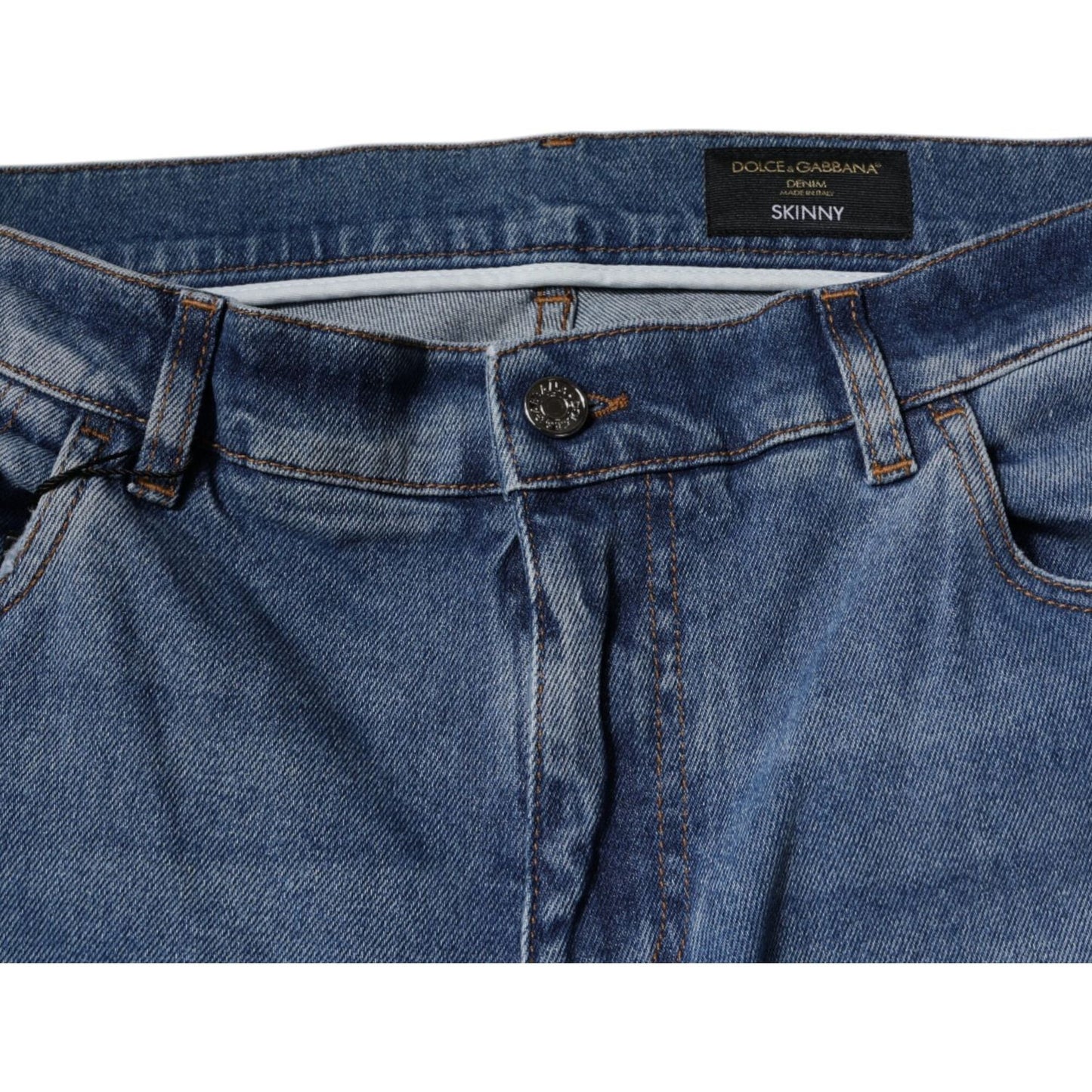 Dolce & Gabbana Light Blue Cotton Men Skinny Denim Jeans