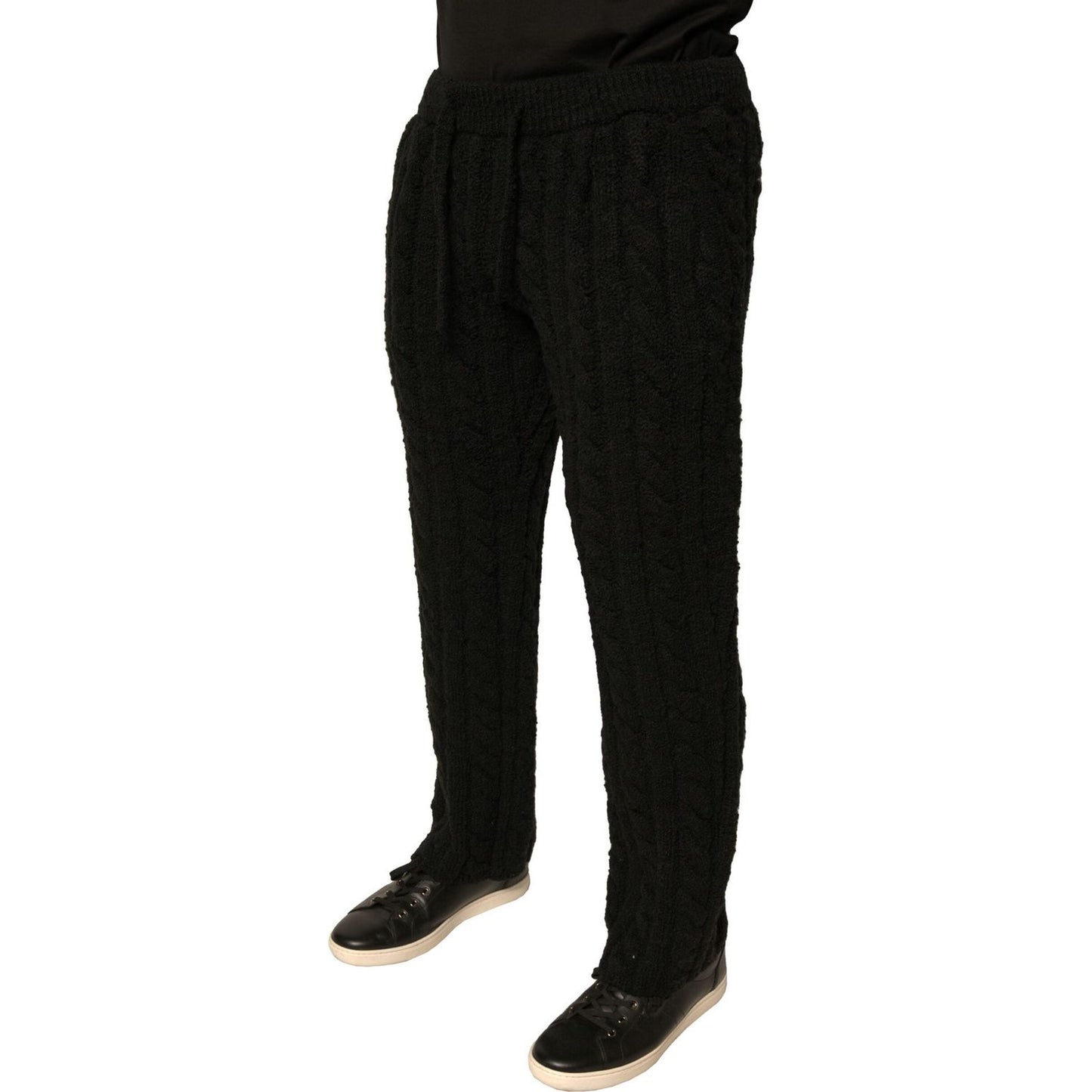 Dolce & Gabbana Black Wool Knitted Skinny Pants