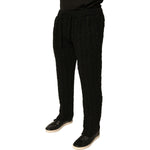 Dolce & Gabbana Black Wool Knitted Skinny Pants