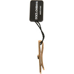 Dolce & Gabbana Gold Tone Brass Crystal Branded Tie Clip Bar