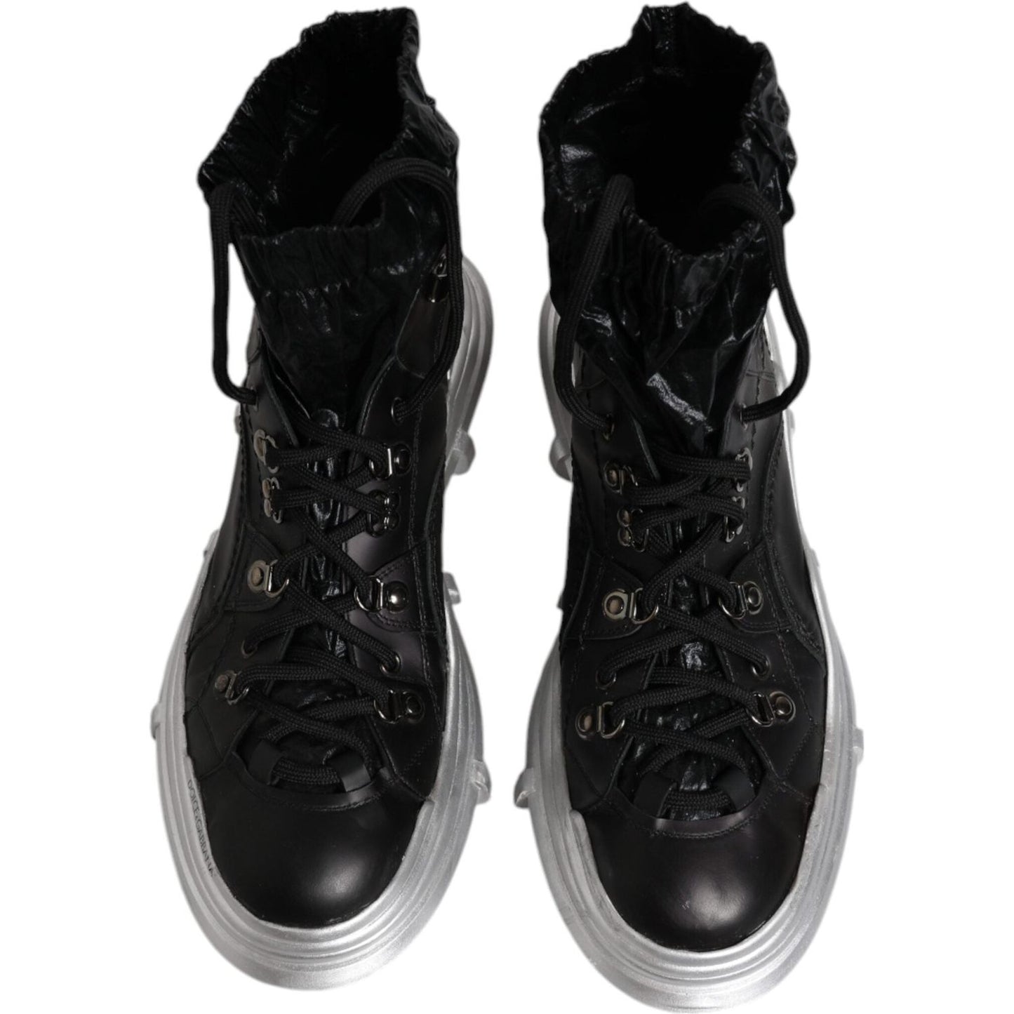 Dolce & Gabbana Black Nylon Galileo High Top Sneakers Shoes
