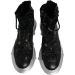 Dolce & Gabbana Black Nylon Galileo High Top Sneakers Shoes