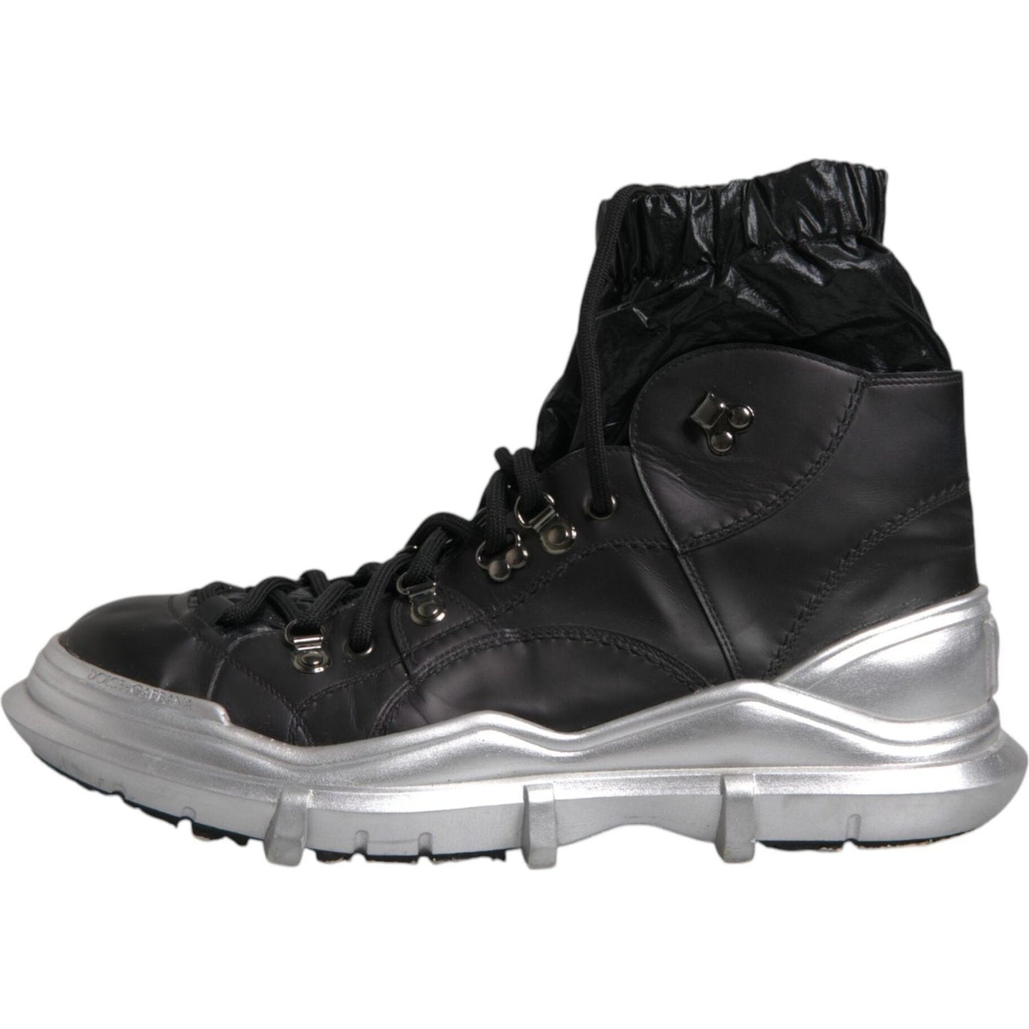 Dolce & Gabbana Black Nylon Galileo High Top Sneakers Shoes