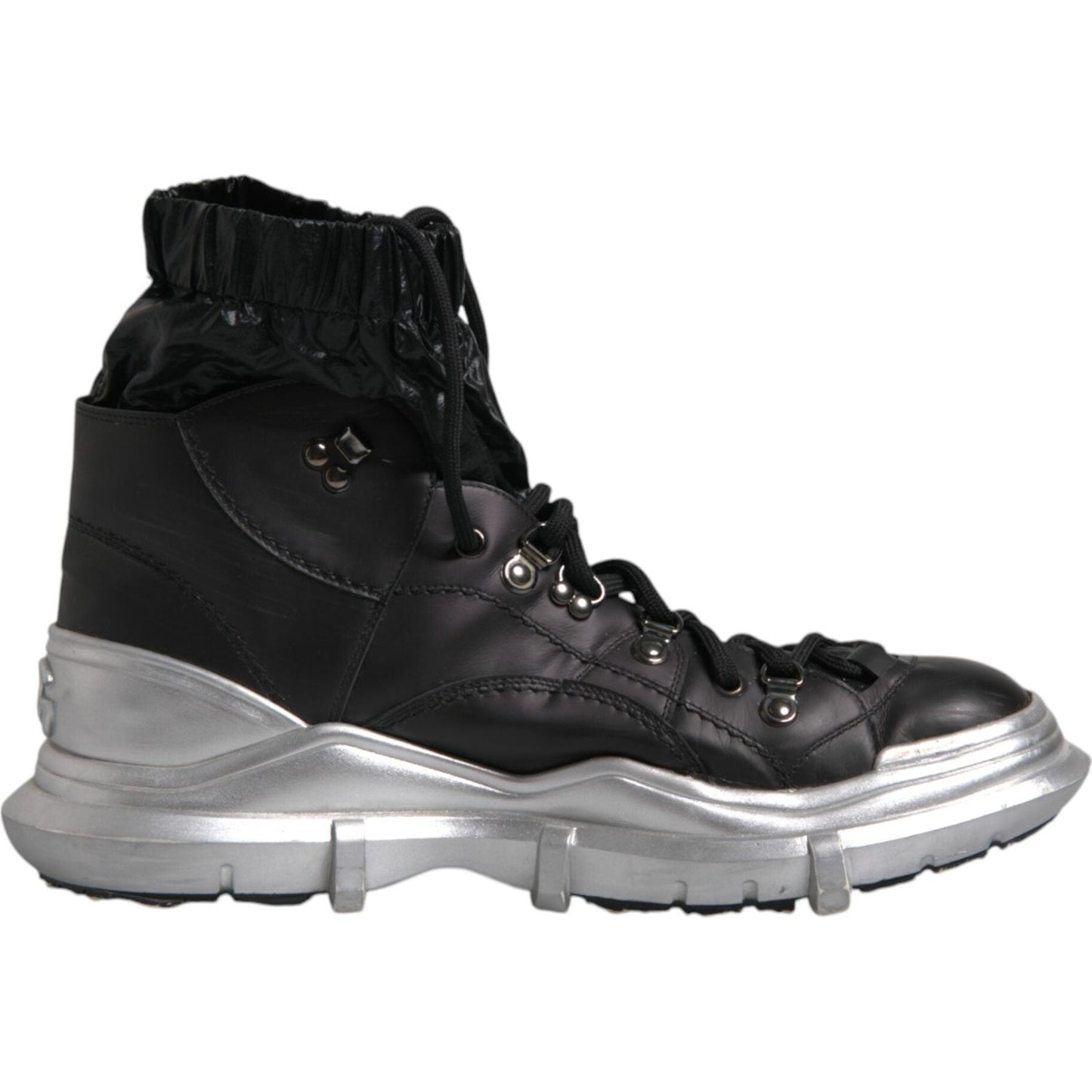 Dolce & Gabbana Black Nylon Galileo High Top Sneakers Shoes