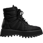 Dolce & Gabbana Black Padded Mid Calf Lace Up Boots Shoes