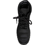 Dolce & Gabbana Black Padded Mid Calf Lace Up Boots Shoes
