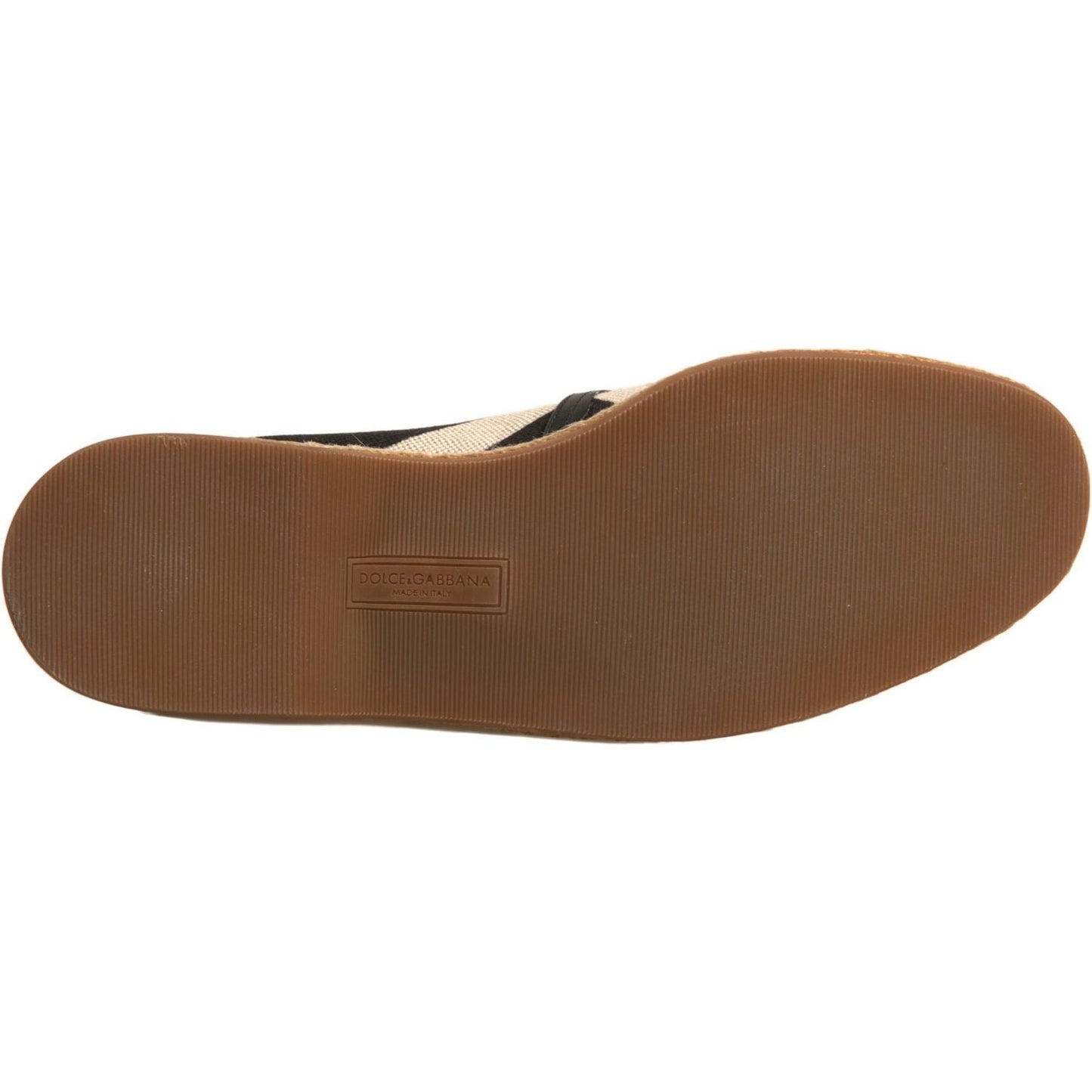 Dolce & Gabbana Black White Stripes Slip On Espadrille Shoes