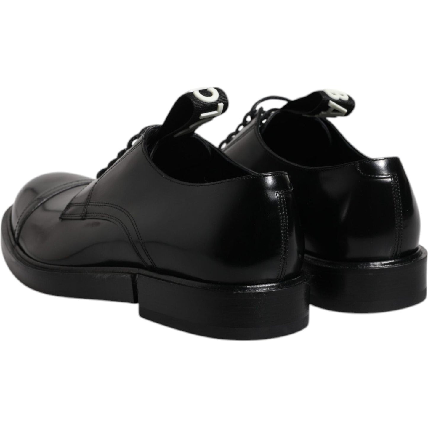 Dolce & Gabbana Black Patent Leather Derby Lace Up Formal Dress Shoes