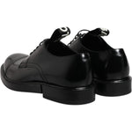 Dolce & Gabbana Black Patent Leather Derby Lace Up Formal Dress Shoes