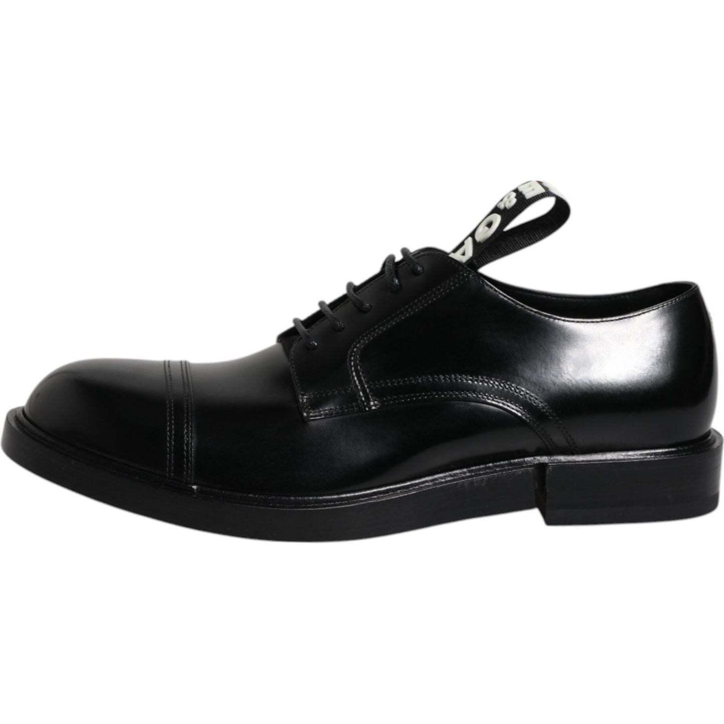 Dolce & Gabbana Black Patent Leather Derby Lace Up Formal Dress Shoes
