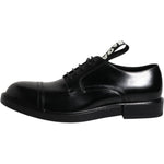 Dolce & Gabbana Black Patent Leather Derby Lace Up Formal Dress Shoes