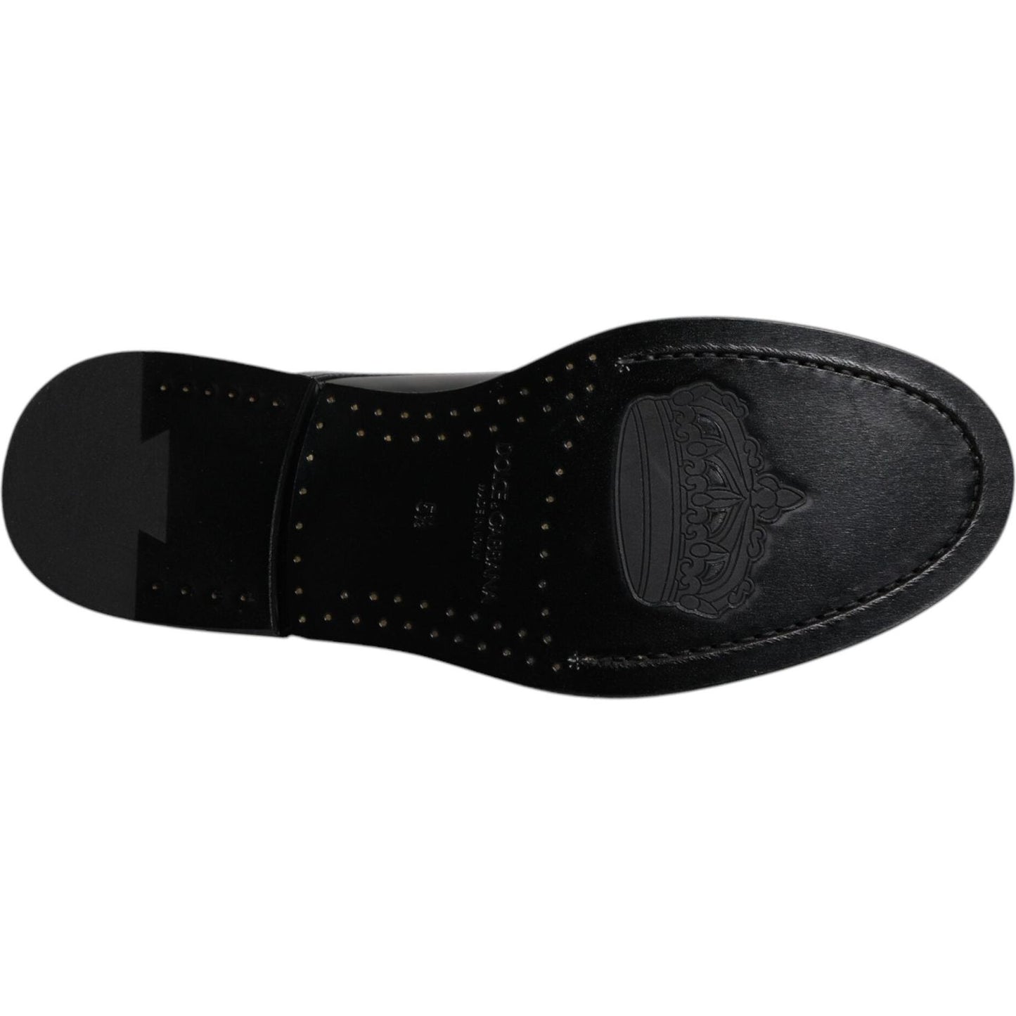 Dolce & Gabbana Black Patent Leather Derby Lace Up Formal Dress Shoes
