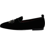 Dolce & Gabbana Black Velvet Crystal Crown Loafers Formal Dress Shoes