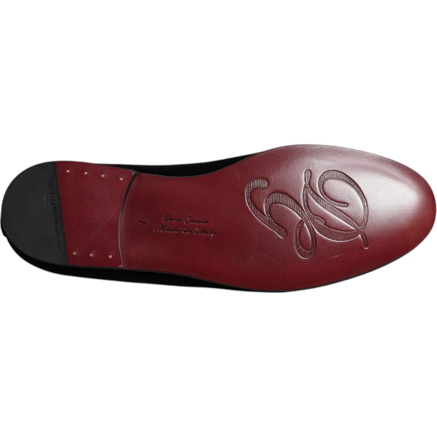 Dolce & Gabbana Black Velvet Crystal Crown Loafers Formal Dress Shoes