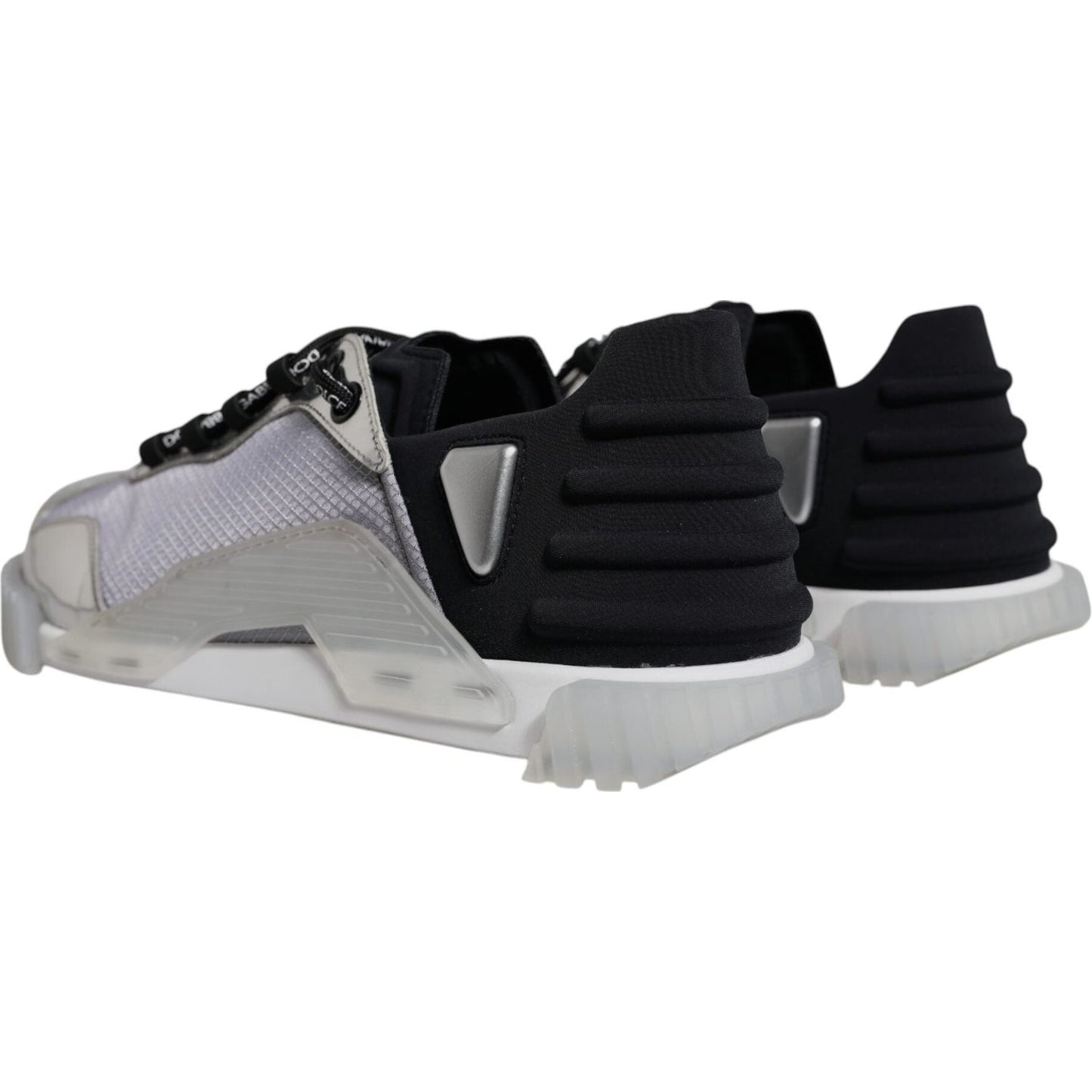 Dolce & Gabbana Silver Black Nylon NS1 Low Top Sneakers Shoes MV6723-43