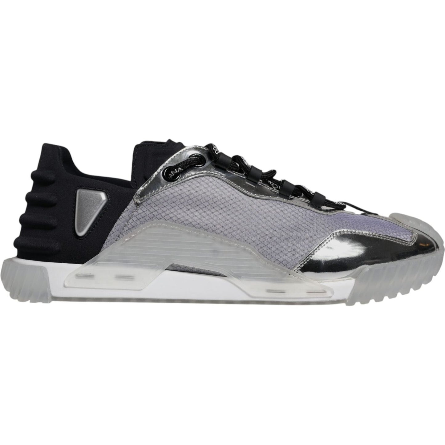 Dolce & Gabbana Silver Black Nylon NS1 Low Top Sneakers Shoes MV6723-43