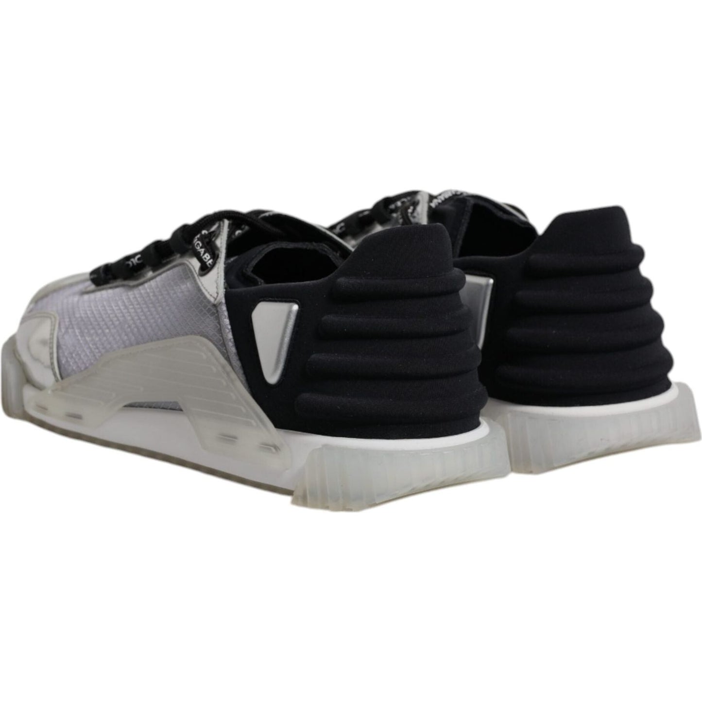 Dolce & Gabbana Silver Black Nylon NS1 Low Top Sneakers Shoes MV6724-41.5