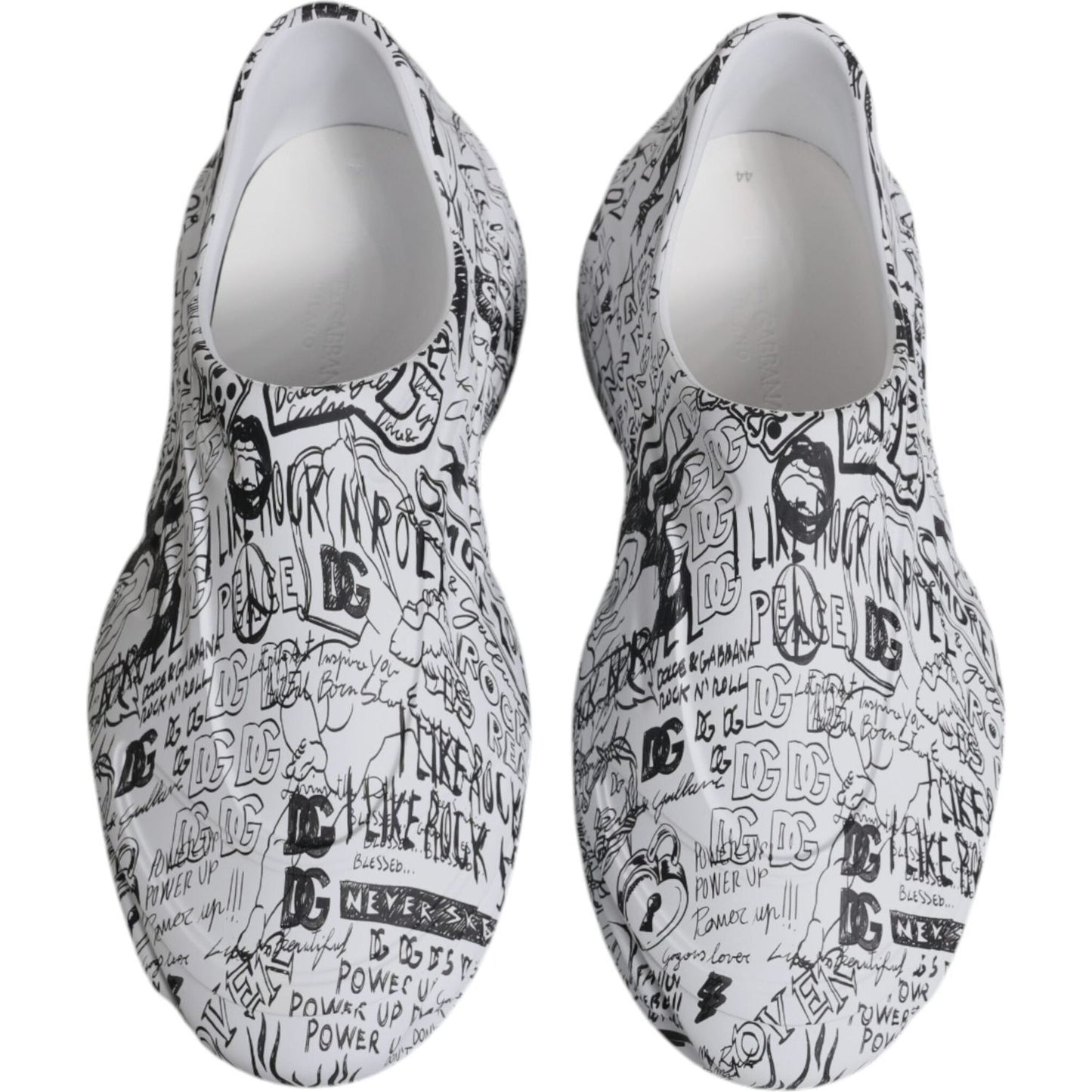 Dolce & Gabbana White Black Graffiti Daymaster Sneakers Shoes MV6792-39