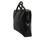 Dolce & Gabbana Black Calfskin Leather Heat Pressed Logo Briefcase Bag
