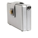 Dolce & Gabbana Metallic Silver DG BOX Leather Shoulder Strap Bag