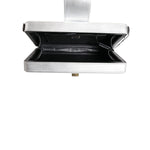 Dolce & Gabbana Metallic Silver DG BOX Leather Shoulder Strap Bag
