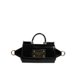 Dolce & Gabbana Black Calfskin Leather DG Logo Shoulder Bag
