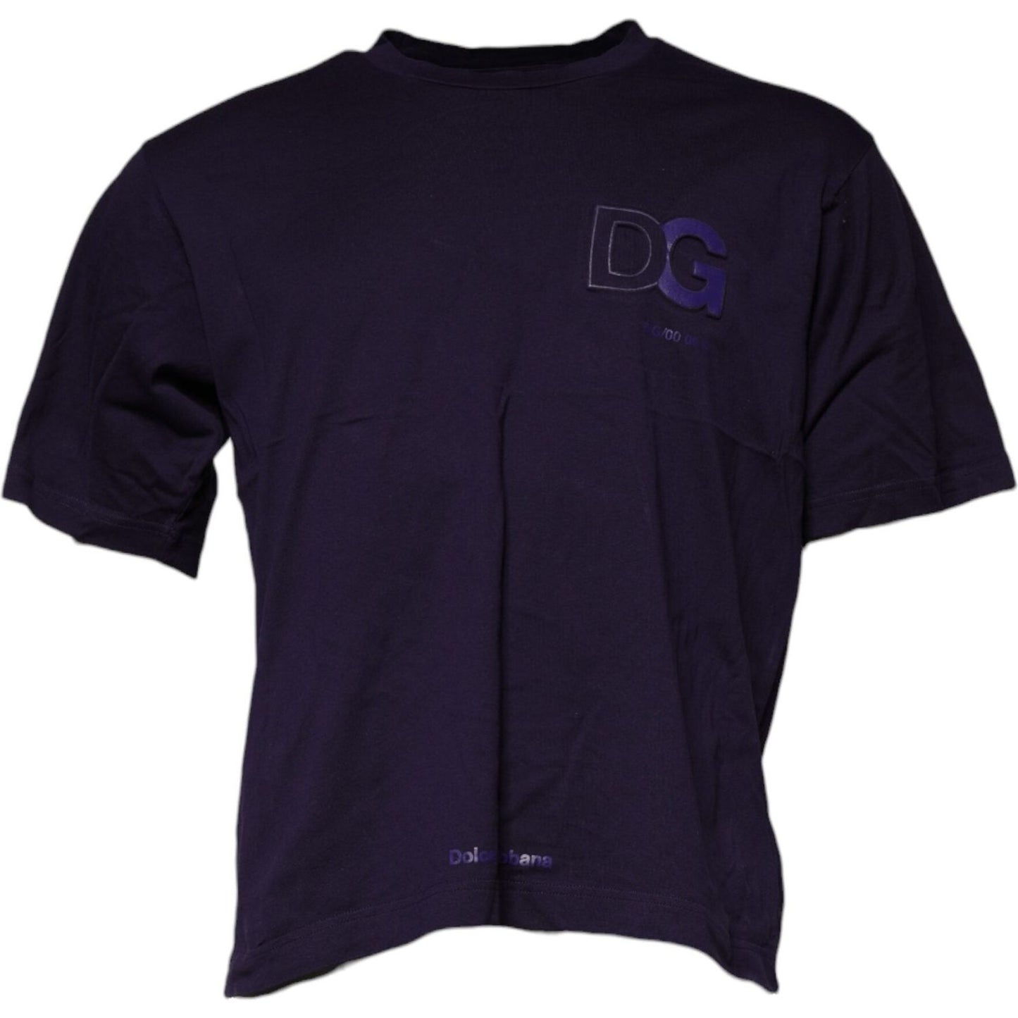 Dolce & Gabbana Purple DG Logo Cotton Crew Neck T-shirt
