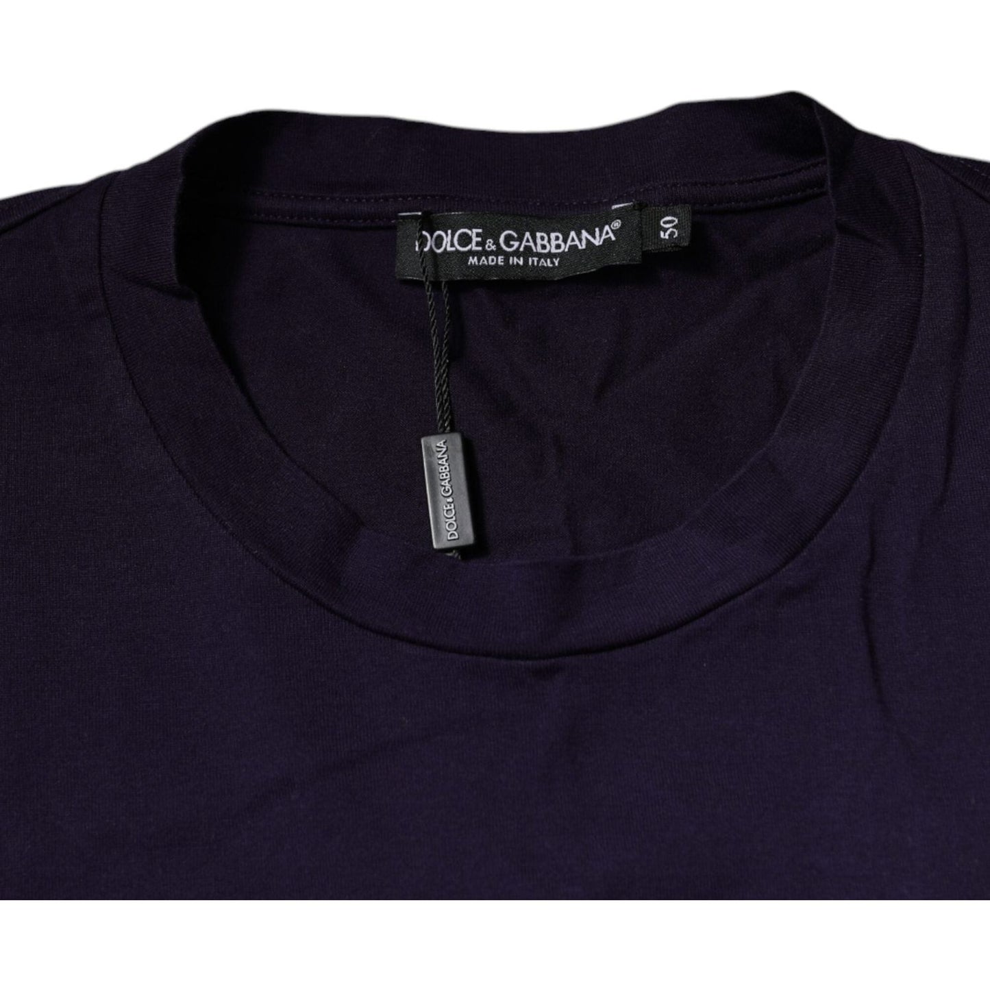 Dolce & Gabbana Purple DG Logo Cotton Crew Neck T-shirt