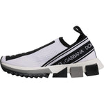 Dolce & Gabbana White Black Slip On Sorrento Sneakers Shoes LA12426-37.5
