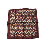 Dolce & Gabbana Maroon Oranges Silk Square Handkerchief Scarf